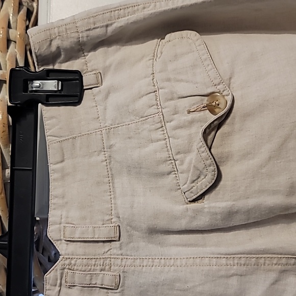 Liz Claiborne Lizwear Pants Sz 10 Linen Blend Beige Highwaist Pleated Bohemian - Picture 8 of 12